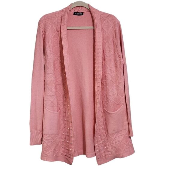 Kaiza pink open front cardigan Sz L - Picture 1 of 4